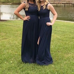 bridesmaid dress; navy